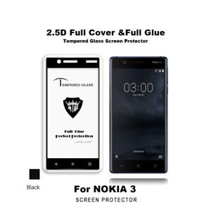 Скрийн протектори Скрийн протектори за Nokia Скрийн протектор от закалено стъкло за 3D FULL SCREEN извит Full Glue напълно залепващ за Nokia 3 TA-1032 / TA-1020 с черен кант